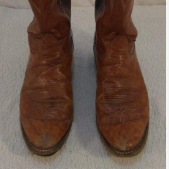 Other - MENS TONY LAMA EL PASO AUTHENTIC LIGHT BROWN LEATHER sz10D COWBOY BOOTS NM 33024